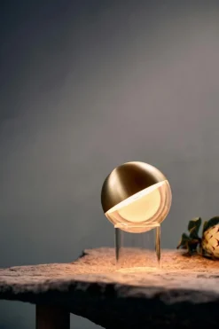 Pila Table Lamp Portable, Brushed Aluminium