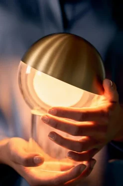 Pila Table Lamp Portable, Brushed Aluminium