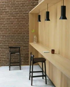 Pind Bar Stool 75 cm, Black Stained Ash