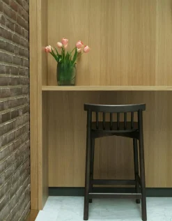 Pind Bar Stool 75 cm, Black Stained Ash