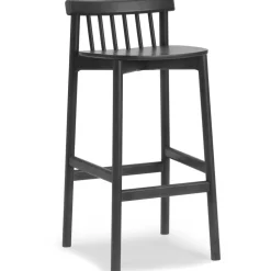 Pind Bar Stool 75 cm, Black Stained Ash