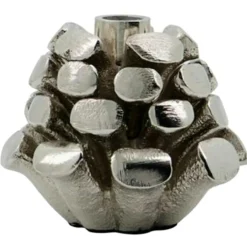 Pine Cone Candle Holder Ø7.5 cm, Antique Silver