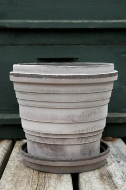 Planet Pot With Saucer Grey Ø16 cm