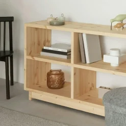 Plank Bookcase Pinewood, Low