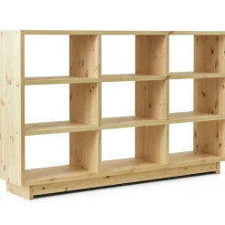 Plank Bookcase Pinewood, Low