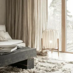 Prisma Floor Lamp, Oak / White