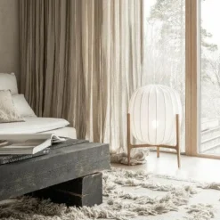 Prisma Floor Lamp, Oak / White