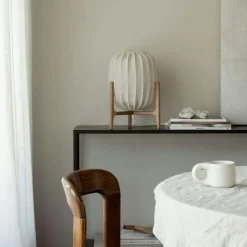 Prisma Table Lamp, Dark Ash / White