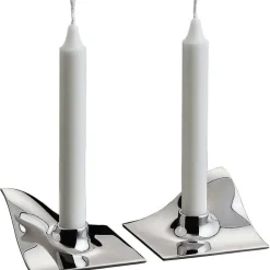 Quartet Candle Holder 2-pack, Stainless Steel