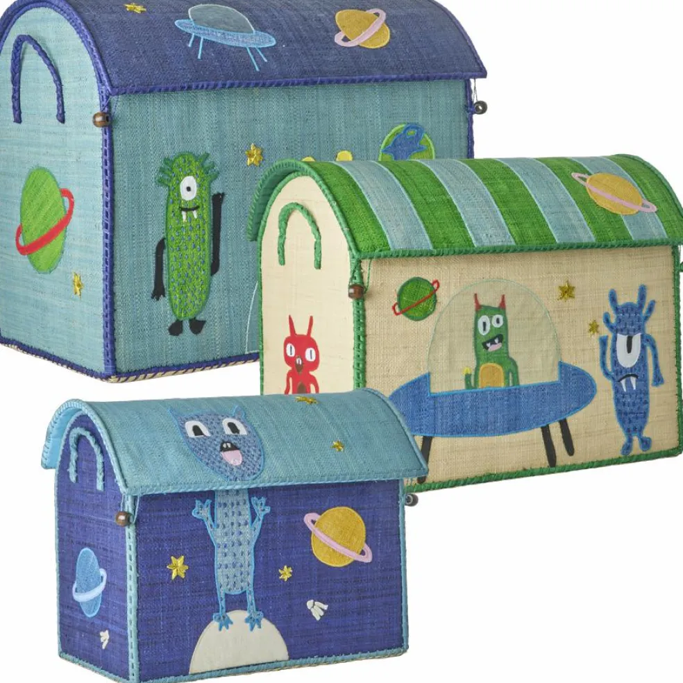 Raffia Toy Storage 3-pack, Pink Jungle