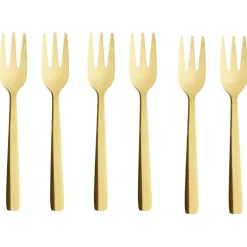 Raw Dessert Forks 6-pack, Gold