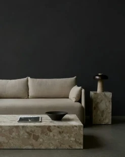 Reverse Table Lamp, Travertine / Bronzed Brass