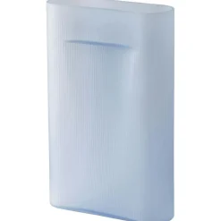 Ridge Vase Frosted Glass 16,5 cm, Taupe