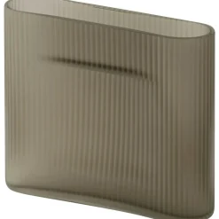 Ridge Vase Frosted Glass 16,5 cm, Taupe