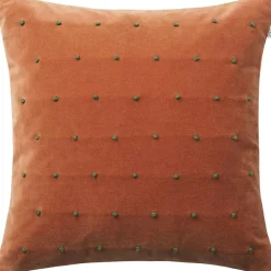 Roma Cushion Cover Terracotta/Forest Green, 50x50 cm