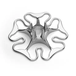 Rose Candlestick, Polished Brass