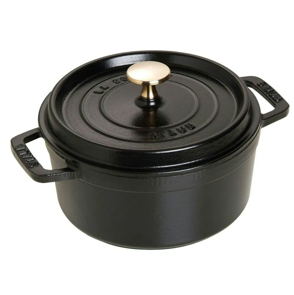 Round Casserole in Cast Iron 12,6 L, Black