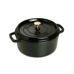 Round Casserole in Cast Iron 3,8 L, Black