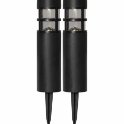 Rundi Bollard 2-pack, Solar Cell Black