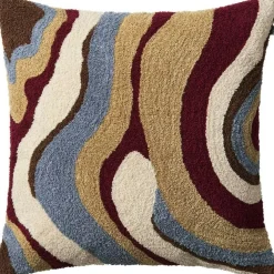 Sagar Cushion Cover Bouclé 50x50 cm, Cognac/Masala Yellow