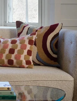 Sagar Cushion Cover Bouclé 50x50 cm, Cognac/Masala Yellow