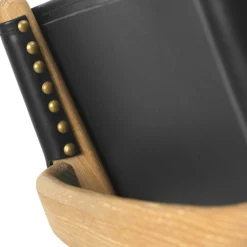 Saxe Lounge Chair, Oiled Oak / Black Leather