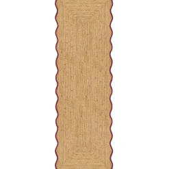 Scallop Jute Rug 75x200 cm, Misty Blue