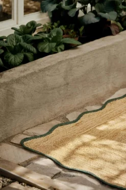 Scallop Jute Rug 75x200 cm, Misty Blue