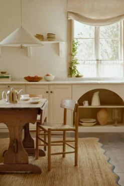 Scallop Jute Rug 75x200 cm, Misty Blue