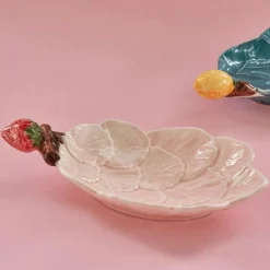 Serving Dish, Turquoise/Lemon