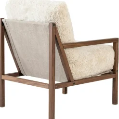 Seventy Five Wood Armchair, Walnut / Sheepskin Moonlight