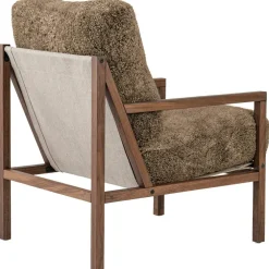 Seventy Five Wood Armchair, Walnut / Sheepskin Moonlight