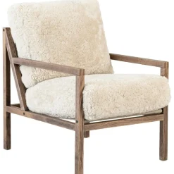 Seventy Five Wood Armchair, Smoked Oak / Bouclé Sand