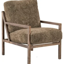 Seventy Five Wood Armchair, Smoked Oak / Bouclé Sand