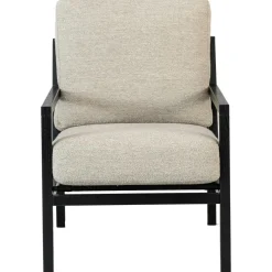 Seventy Five Wood Armchair, Black Oak / Bouclé Sand