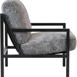 Seventy Five Wood Armchair, Black Oak / Bouclé Sand