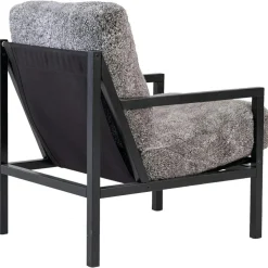 Seventy Five Wood Armchair, Black Oak / Bouclé Sand
