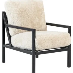 Seventy Five Wood Armchair, Black Oak / Bouclé Sand