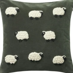 Sheep Cushion Cover Forest Green, 50x50 cm
