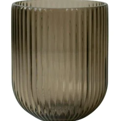 Simple Stripe Vase 14 cm, Brown