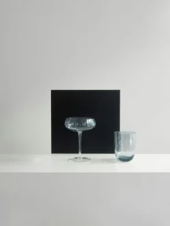 Single Cut Champagne Coupe, Amber