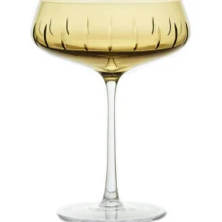 Single Cut Champagne Coupe, Amber