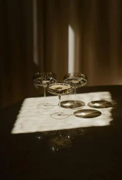 Single Cut Champagne Coupe, Amber