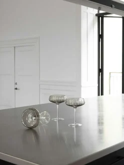 Single Cut Champagne Coupe, Amber