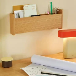 Sleek Table Lamp, Beige/Orange