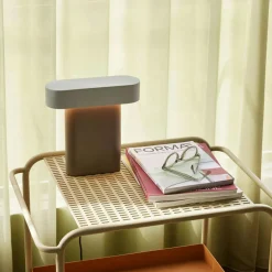 Sleek Table Lamp, Beige/Orange