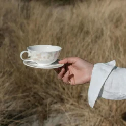 Slåpeblom Teacup 30 cl With Saucer, Pink