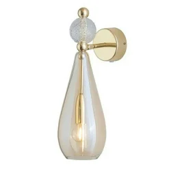 Smykke Wall Lamp, Golden Smoke / Crystal Check Ball / Shiny Gold