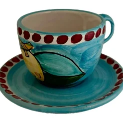 Sorrento Limone Cappuccino Cup With Saucer