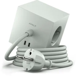 Square 1 Extension Cord With USB-C / Magnet 1,8 m, Stockholm Black